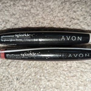 LOT of 2 AVON Glazewear SPARKLE Lip Gloss Dazzling Diamond Apple Cinnamon